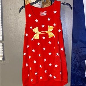 Under Armour YLG heat-gear, stars with gold logo